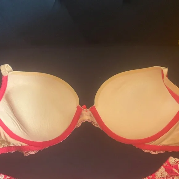 Victoria secret Pink Floral Embroidered Bra and Garter Brief Set - Picture 3 of 11